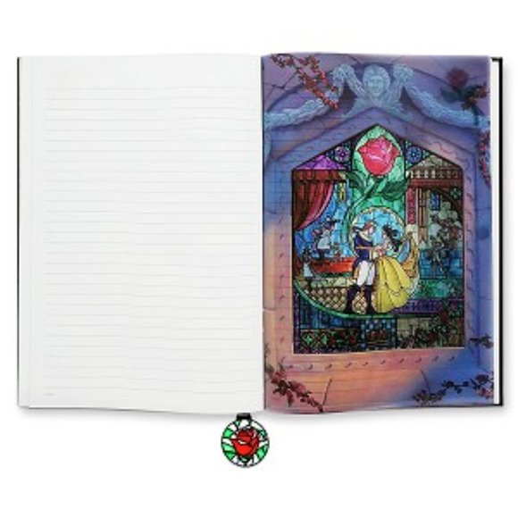 Disney Beauty And The Beast Replica Journal Stained‎ Glass Window RARE HTF - Picture 6 of 7